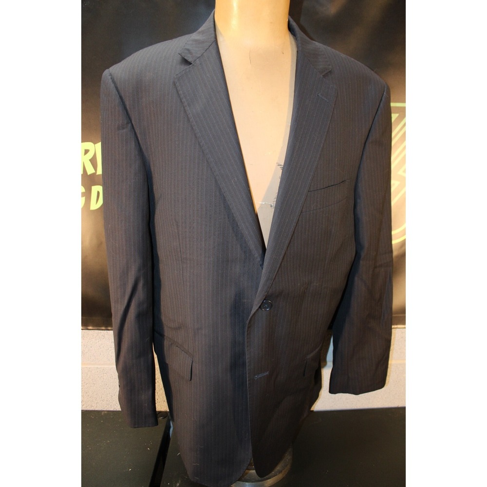 Pronto Uomo Tollegno 1900 Men Blazer Black Pinstripe Made in Italy 42 Regular